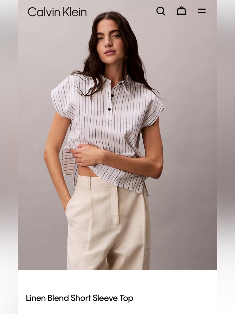 LNC Calvin Klien Linen blend top